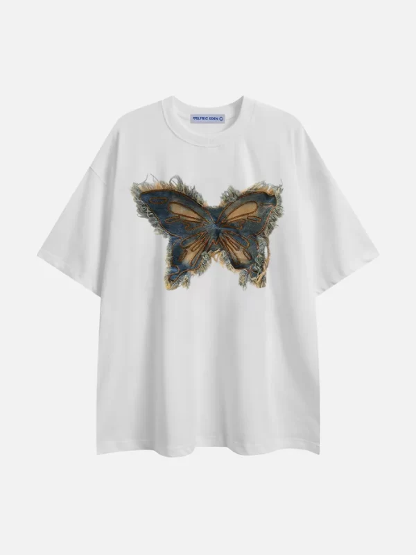 Aelfric Eden Applique Embroidery Butterfly Tee