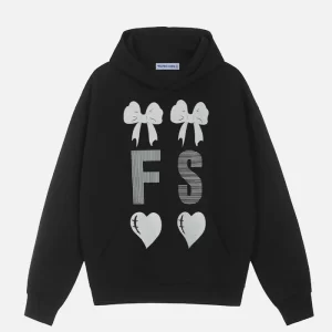 Aelfric Eden Bow Heart Print Hoodie