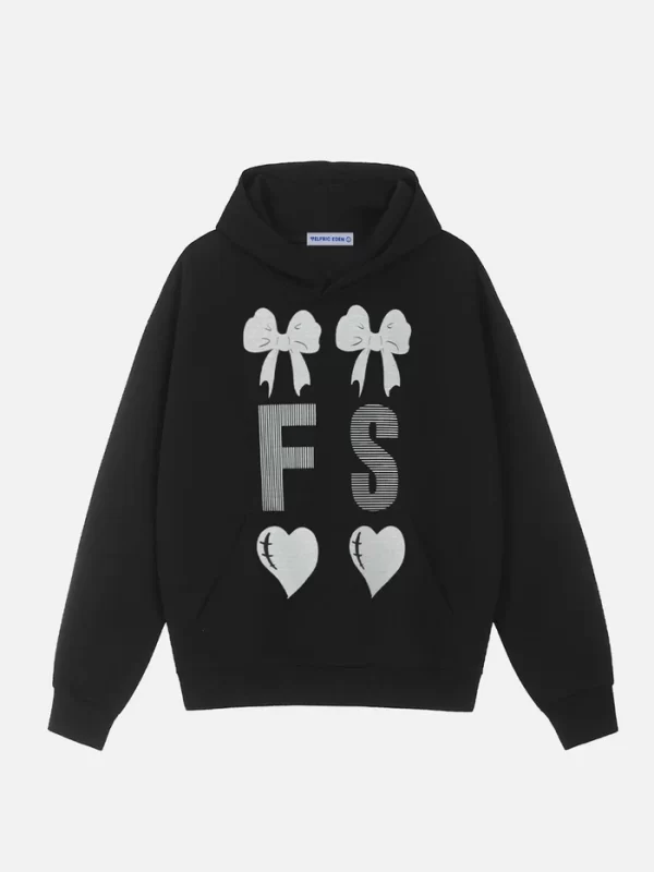 Aelfric Eden Bow Heart Print Hoodie