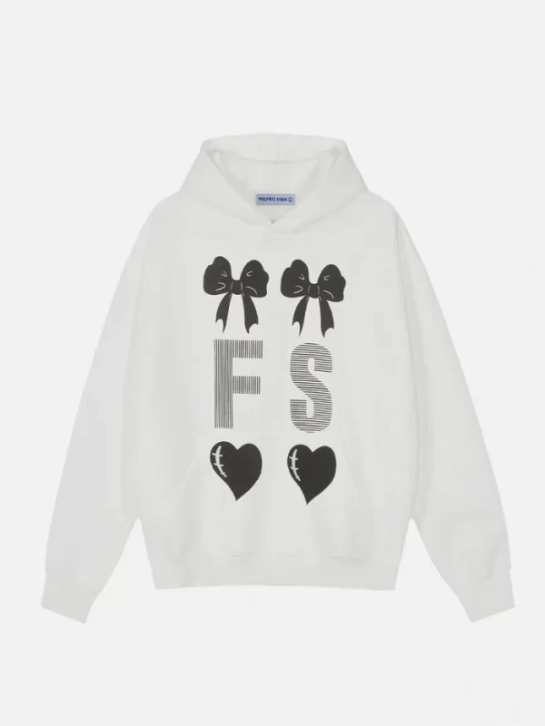 Aelfric Eden Bow Heart Print Hoodie