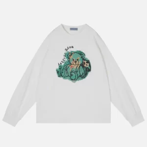 Aelfric Eden Cartoon Bear Print Sweatshirt