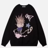 Aelfric Eden Cartoon Printing Sweatshirt Black