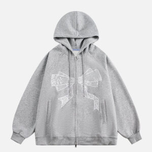 Aelfric Eden Embroidery Lace Bow Hoodie