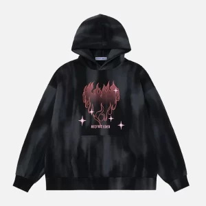 Aelfric Eden Flame Print Washed Hoodie