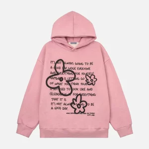 Aelfric Eden Flower Letter Print Hoodie