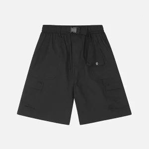 Aelfric Eden Solid Belt Black Shorts