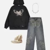 Aelfric Eden Washed Butterfly Print Hoodie